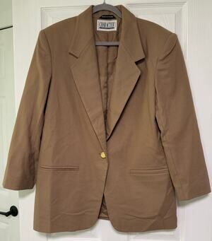 Character SuburbanWear Made in Poland Women's Tan Single Button Blazer Size 10